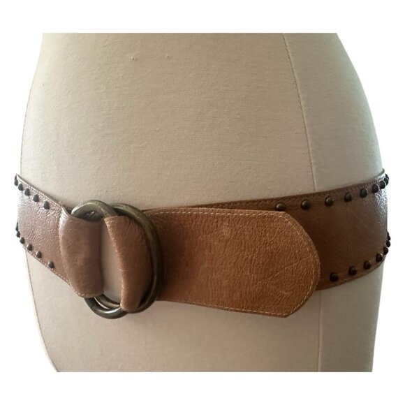 Streets Ahead Belt Women Large Double D Ring Stud Italian Leather Buckle BOHO main image 13
